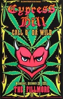 Cypress Hill original 1995 concert poster Bill Graham Presents #F205