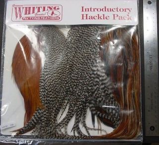 Whiting 1/2 Saddle 1/2 Cape Introductory Hackle Pack Grizzly & Brown 