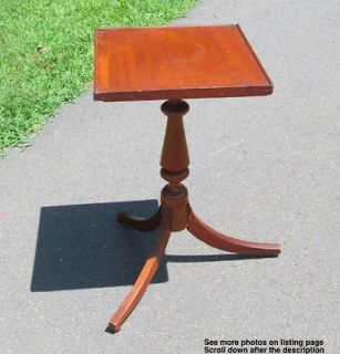 18th Century Cherry Wood Candle Stand w/Pedestal Base Original 1700s 