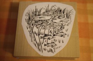 NATURE Outdoor POND Fish Water Wood Rubber Craft STAMP
