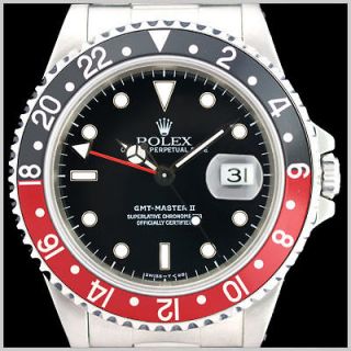 Rolex Watch Mens Stainless Steel 16710 GMT Master II 2 Black Dial 