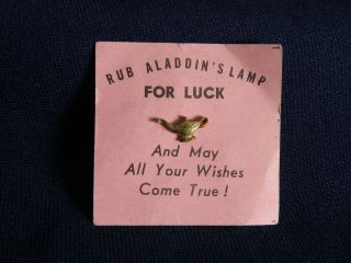RUB ALADDINS LAMP LUCK Wishes Come True (Tiny .65 by .25) LAPEL HAT 