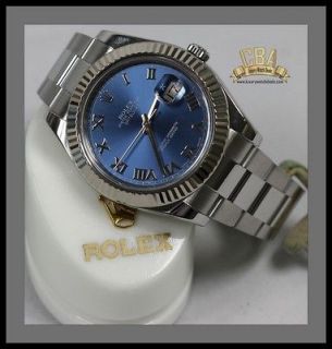  ROLEX DATEJUST II 116334 STAINLESS BLUE ROMAN DIAL * V SERIAL * BOX 
