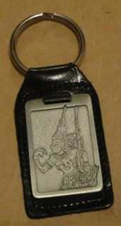 NEW, ROYAL SELANGOR PEWTER AND LEATHER KEY RING/FOB,MALAYSIA, RAMAYANA 