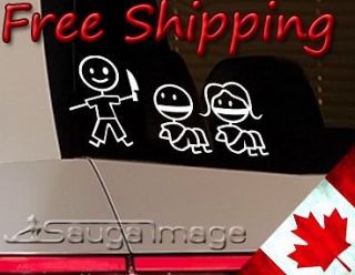 STICK FAMILY KIDNAP Hate window sticker decal F*@K your stick family