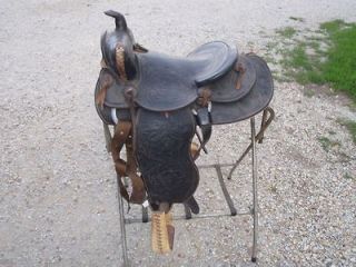 Nice Older Black Western Horse Saddle 13 1/2