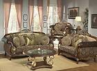   Sofa Love Seat & Chair 3 Piece Antique Style Living Room Set HD 26