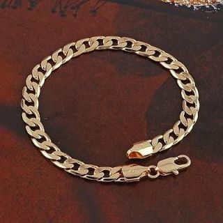 18k Rose Gold Filled Mens Bracelet Anklet Curb Chain 8.2 GF Jewelry 