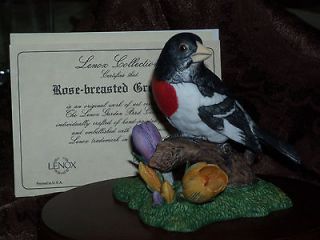 Lenox Rose breasted Grosbeak Bird Figurine Vintage Fine Porcelain in 