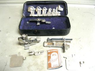 FULL BOX WHITE ROTARY SEWING MACHINE ATTACHMENTS JULY 7, 91 PATENT W 