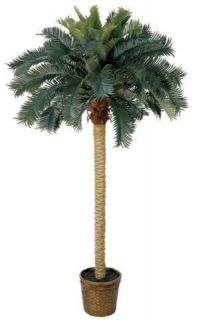 NEARLY NATURAL Artificial 6 Ft Sago Silk Palm Tree   Tropical Decor