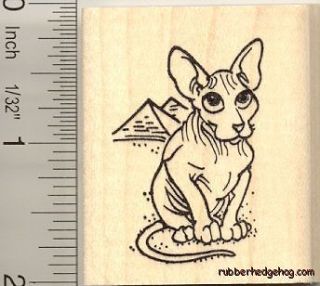 Hairless Cat Rubber Stamp G10602 Sphinx Peterbald egypt