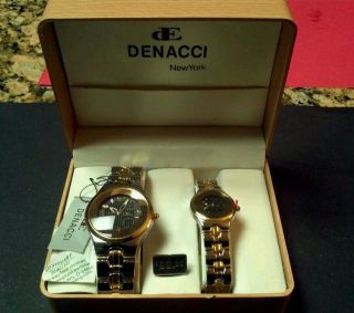 Mens and Womens Gift set of 2 DENACCI of New York Watches Brand New 