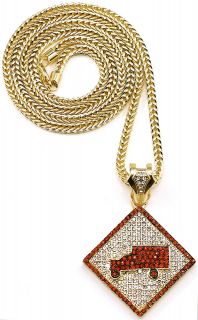 Iced Out New Trukfit Pendant Necklace 36 Chain Hip Hop Style Piece 