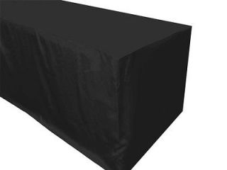 1x 4FT BLACK FITTED POLYESTER TABLE COVER wholesale wedding shower