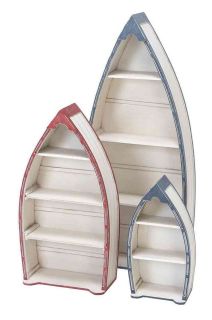 Benzara Rustic Finish Boat Shaped Book Cases Three Piece Set 41273