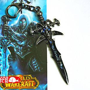 WOW Lich King Arthas FrostMourne Sword Keychain Pendants