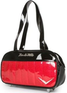   Ville Cruiser Black Metal Flake Sparkle Red purse Pinup Vintage 50s