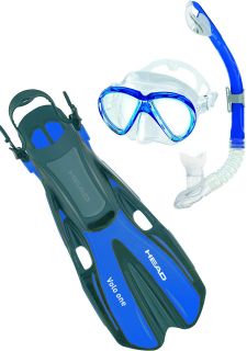 Head Marlin Dry Mask, Snorkel Fins Set Scuba, Diving, Free Dive 