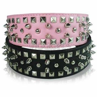 Spiked Spikes Studed Studs Leather Dog Collar Square