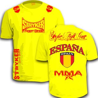   CREST FLAG WORLD CUP SOCCER MMA SHORTS SLEEVE T SHIRT TOP Espana Spain