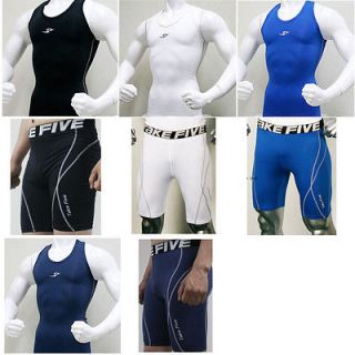   Under Base Layer Shorts Tank Tops Vest Gym Fitness Clothing