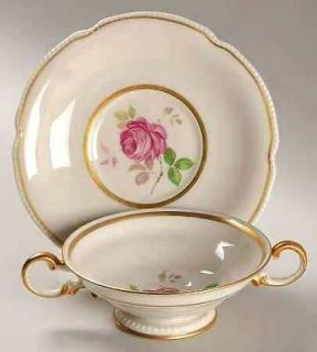   China Dolly Madison Rose Footed Cream Soup Bowl Set   8 AVAILABLE