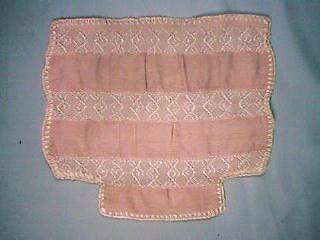 Tester Testor Bed Spread Early Pink & White wEmbroidery