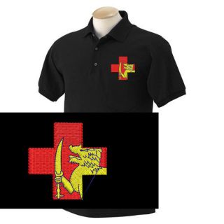 Sri Lanka EMBROIDERED Black Polo Shirt   Hanes 50/50