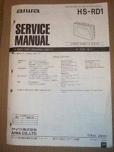 AIWA Service Manual~HS RD1 Stereo Cassette Player