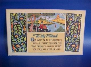 To My Friend Motto Morris & Bendien NY No. I11 Unframed 10x6 Inch 
