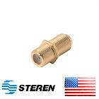 STEREN 200 051 F Female Coupler Coaxial Adapter Gold
