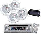 NEW Pyle Marine CD//USB/SD Stereo Player + 4 x 6.5 Speakers Cover 