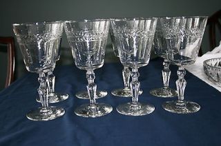   Vintage Libbey Rock Sharpe Crystal Stemware Wine Glasses 8 by 3 1/2