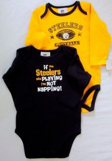 Pittsburgh Steelers Baby Infant Creeper Bodysuit 2 Pack 0/3M, 3/6, 6 