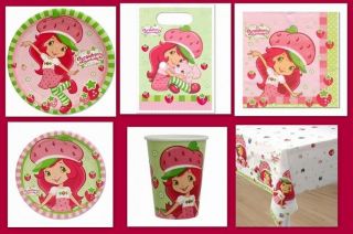 STRAWBERRY SHORTCAKE Party Supplies Hats Plates Cup TableCover 