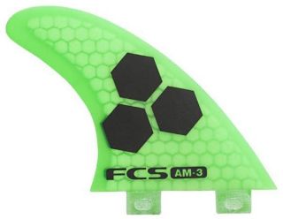 FCS Fins   AM 3 PC   Al Merrick   Green   Small   Thruster   Surfboard