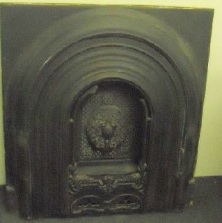   ORNAMENTAL CAST IRON FIREPLACE SURROUND SUMMER COVER Late 1800s