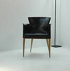 Design Chair with Saddle Leather Shell and Nut Wood Frame, Dutch 