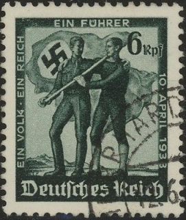 Stamp Germany Mi 663 Sc 485 WWII Nazi 3rd Reich Austria Flag EP 