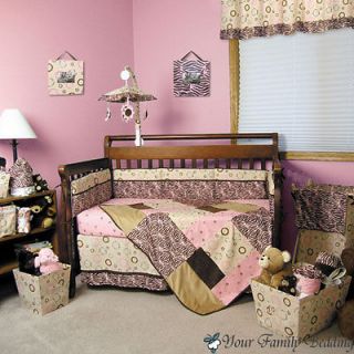   Safari Zebra Print Baby Girl Crib Nursery Blanket Newborn Bedding Set