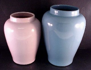 Pair McCoy Vases/Oil Jars #709 & 710 Pink & Blue EXCELLENT