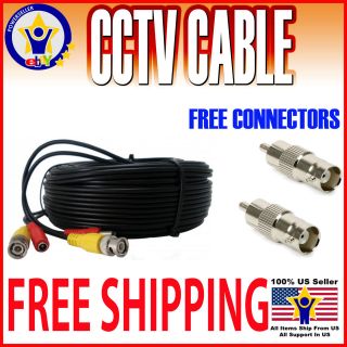 SECURITY CAMERA CABLE CCTV POWER WIRE 10FT 20FT 30F 50F 75FT 100FT 