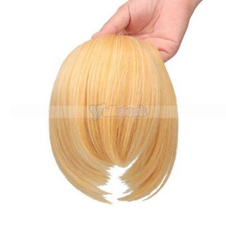   Beige Women Straight Bangs Fringe Clip on Synthetic Hair Extension