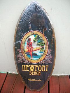 newport beach california wooden surfboard surfing skim sign island 