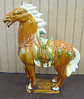 Chinese Porcelain Tang San Cai Horse Statue Frgure