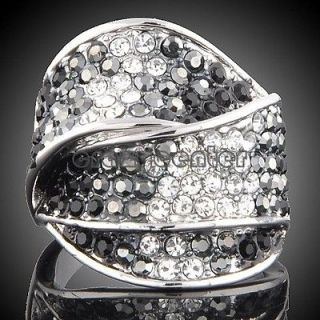   Look varpire 18K white GOLD GP Swarovski crystal Phantom ring R1372