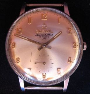 Rare DARWIL Special Flat Lux Swiss Watch 17 Jewels