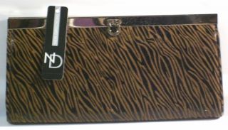 NWT Ladies Brown Zebra Clutch Wallet From Belks Retail $35.00