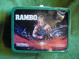 VINTAGE METAL RAMBO LUNCH BOXNO THERMOSITS BEEN THRU HELL